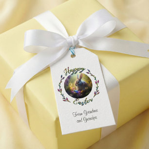 Easter Bunny and Chick With Egg Baskets Gift Tags