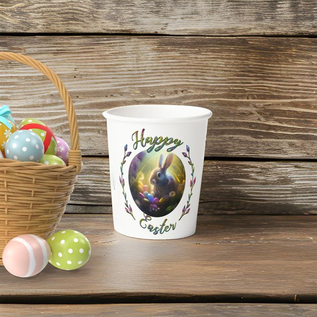 Easter Bunny and Chick With Egg Baskets Paper Cups (Creator Uploaded)