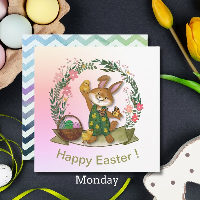 Easter bunny and chicks holiday card (Easter bunny and chicks holiday card)