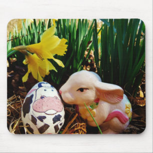 Easter Bunny and cow egg Mouse Mat