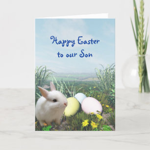 Easter Bunny and Easter Eggs Card for Son
