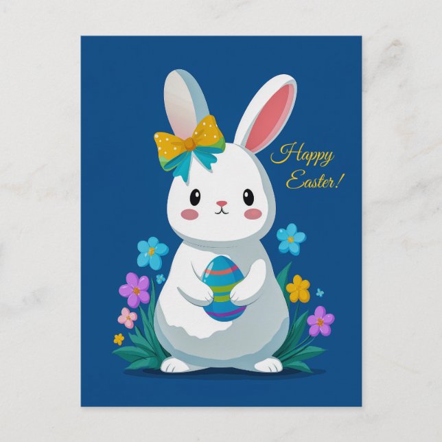 Easter Bunny and Egg Postcard (Front)