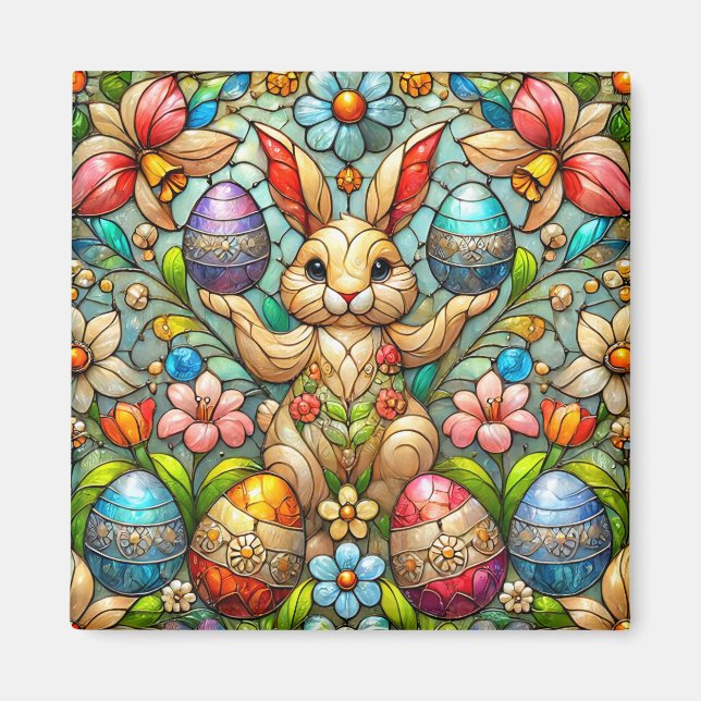 ~ Easter Bunny and Eggs ~  Magnet (Front)