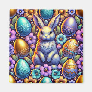 ~ Easter Bunny and Eggs ~ Magnet