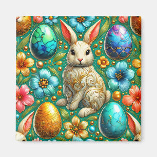 ~ Easter Bunny and Eggs ~ Magnet