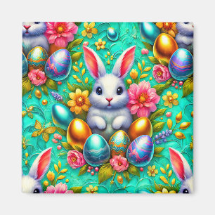 ~ Easter Bunny and Eggs ~  Magnet