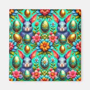 ~ Easter Bunny and Eggs ~  Magnet