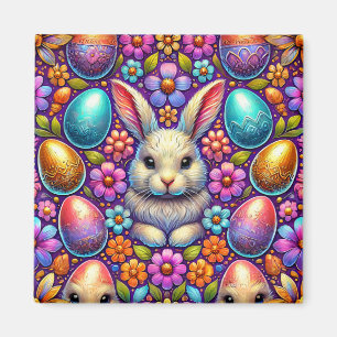 ~ Easter Bunny and Eggs ~ Magnet