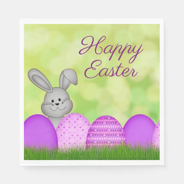 Easter Bunny and Eggs Napkin (Front)