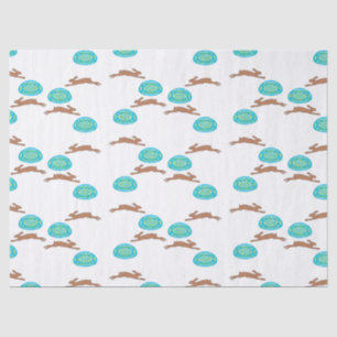 easter bunny and eggs on white tissue paper