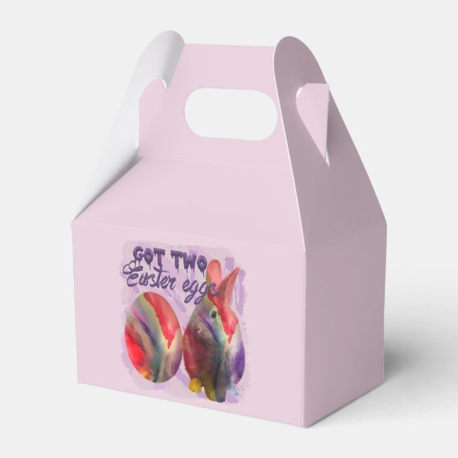 Easter Bunny And Painted Egg Favour Box (Front Side)