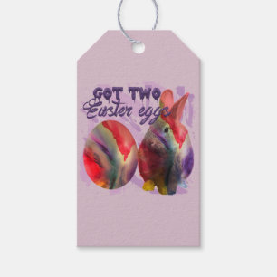 Easter Bunny And Painted Egg Gift Tags