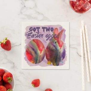 Easter Bunny And Painted Egg Napkin