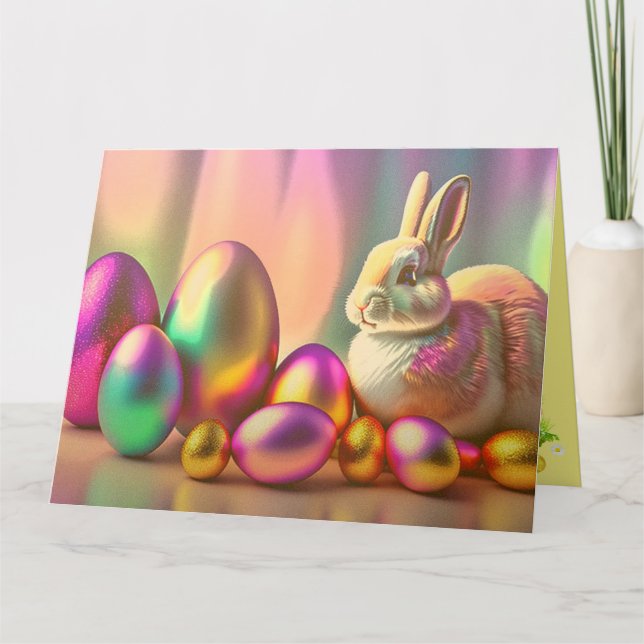 Easter Bunny And Shiny Eggs Collection Card (Front)