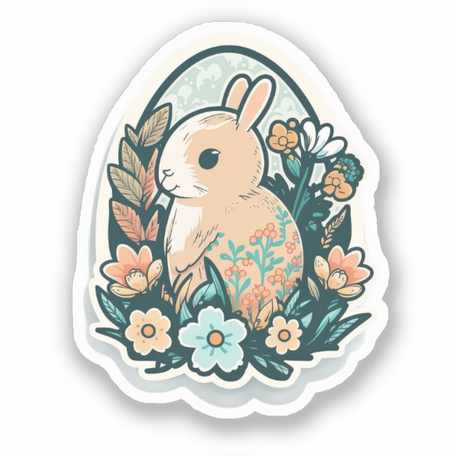 Easter Bunny and Spring Flowers (Front)