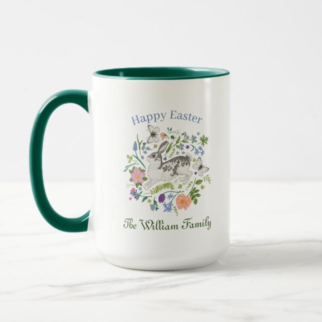 Easter Bunny and Spring Flowers    Mug (Left)