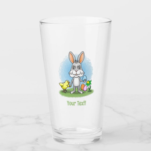 Easter Bunny and the Chicken Glass (Front)
