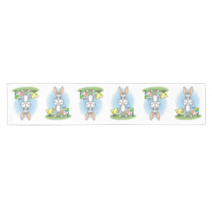 Easter Bunny and the colorful Easter eggs Short Table Runner