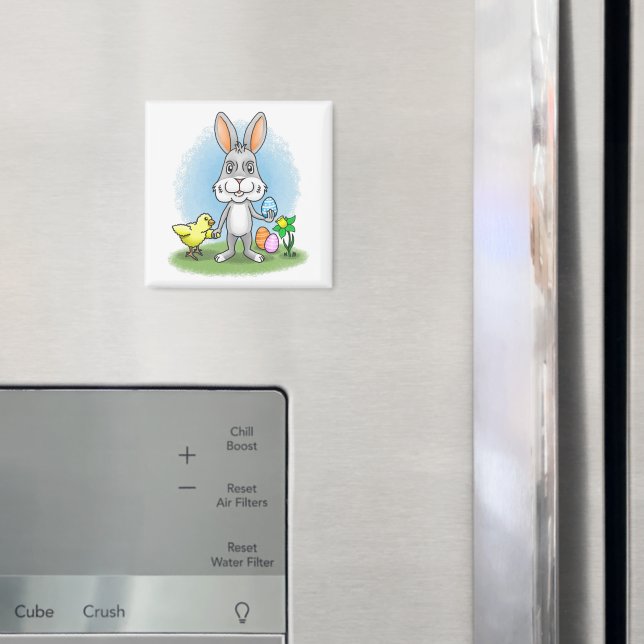 Easter bunny and the yellow chicken magnet (In Situ (Fridge))