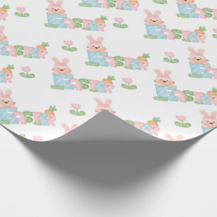 Easter Bunny and Tulips Easter Wrapping Paper