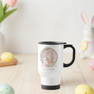 Easter Bunny at Garden Personalized Travel Mug