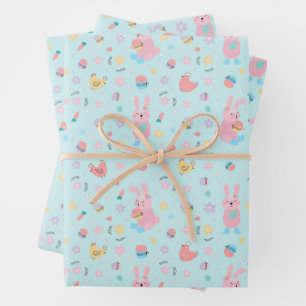 Easter Bunny at the Farm  Wrapping Paper Sheet