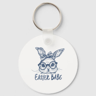 Easter Bunny Babe Happy Easter Day  Key Ring