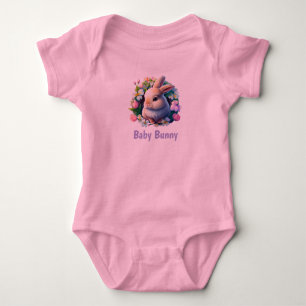 Easter Bunny Baby Bodysuit for Girls