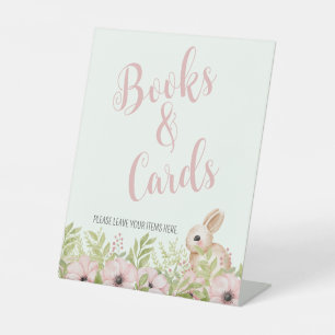 Easter Bunny Baby Shower Books & Cards Sign