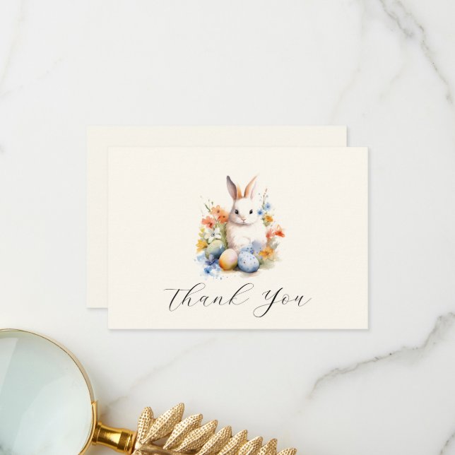 Easter Bunny | Baby Shower | Custom Thank You Card (Front/Back In Situ)