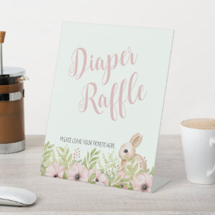 Easter Bunny Baby Shower Diaper Raffle Sign