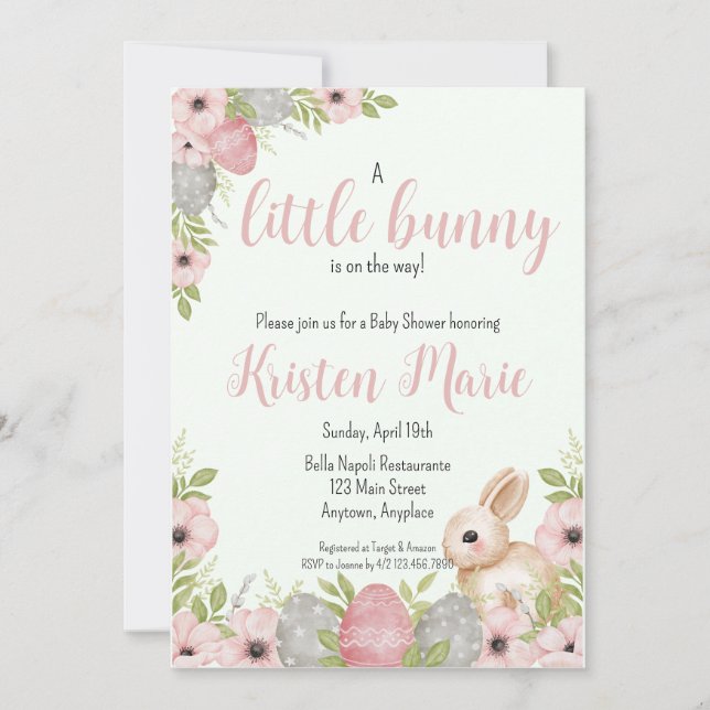 Easter Bunny Baby Shower Invitation (Front)