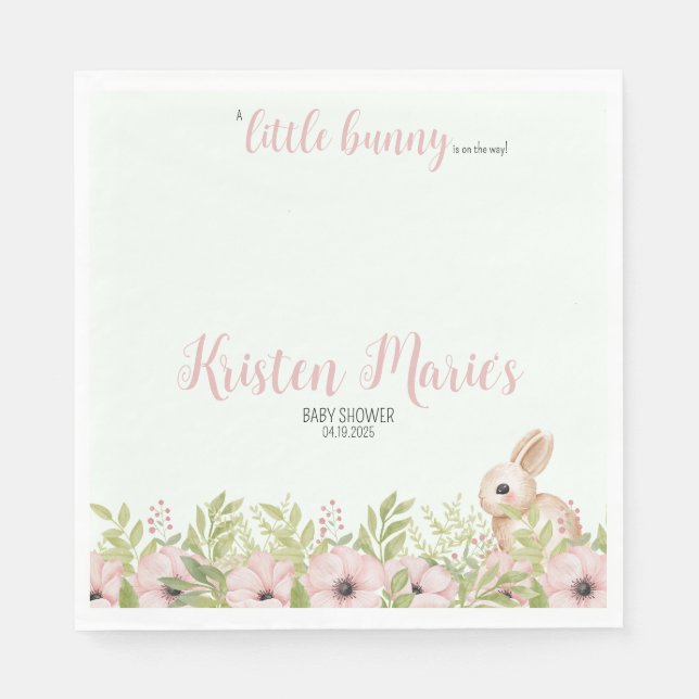 Easter Bunny Baby Shower Napkin (Front)