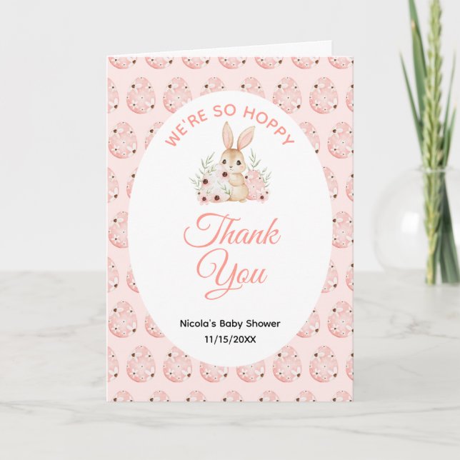 Easter Bunny Baby Shower Thank You Card (Front)