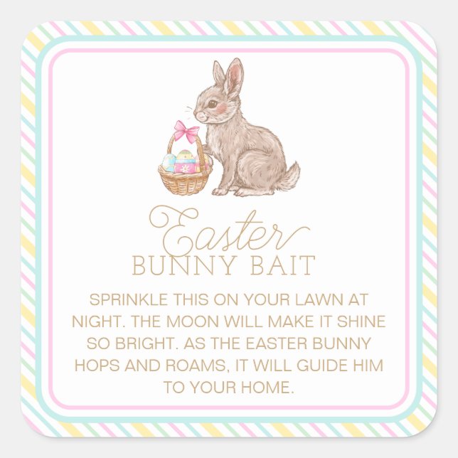 Easter Bunny Bait Square Sticker (Front)