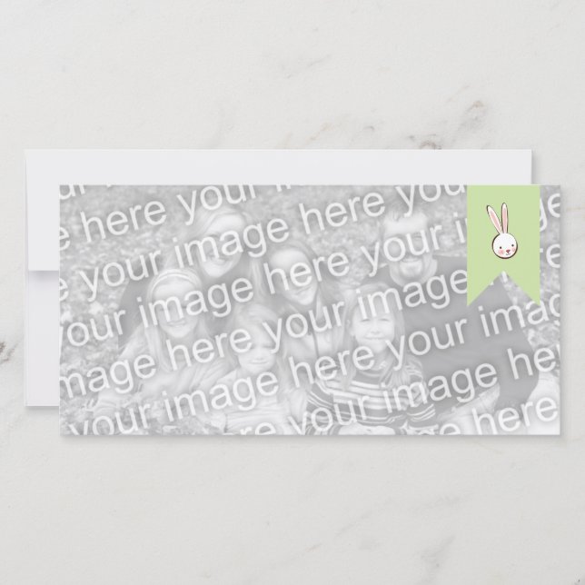 Easter Bunny Banner Photo Cards (Front)