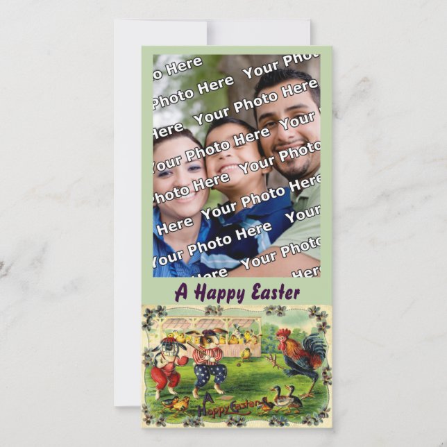 Easter Bunny Baseball Photo Card (Front)