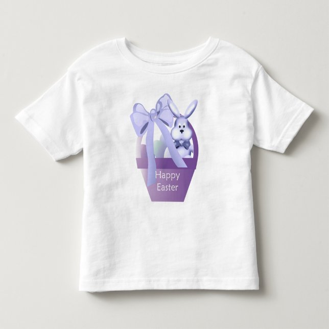 Easter Bunny Basket Boys Happy Easter T-Shirt (Front)