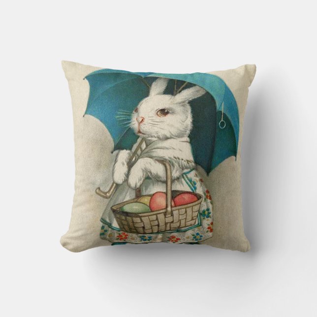 Easter Bunny Basket Coloured Egg Umbrella Cushion (Front)