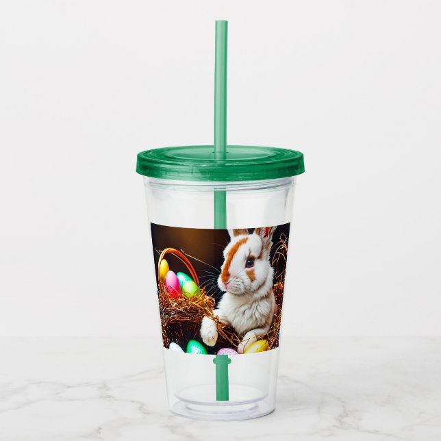 Easter Bunny Basket & Eggs   Acrylic Tumbler (Front)
