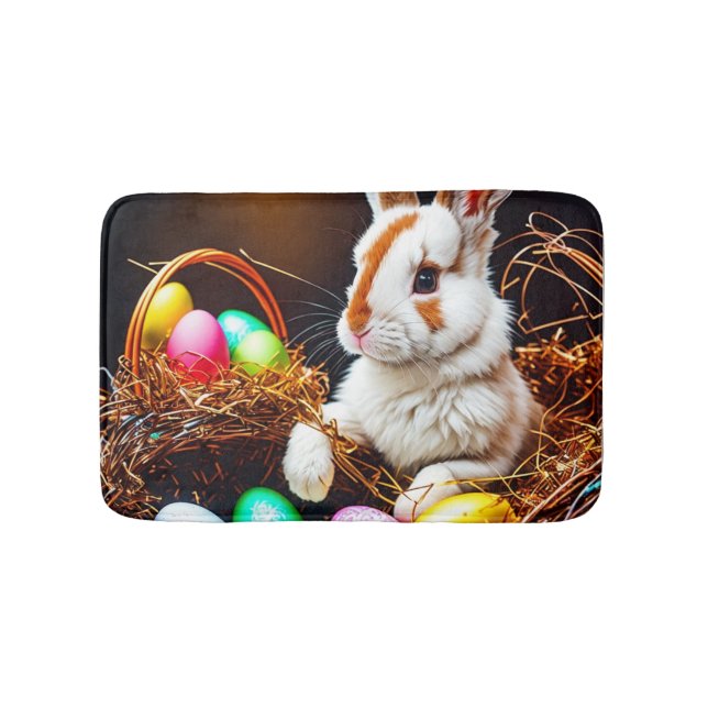 Easter Bunny Basket & Eggs   Bath Mat (Front)