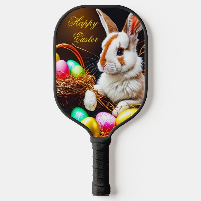 Easter Bunny Basket & Eggs  Pickleball Paddle (Front)