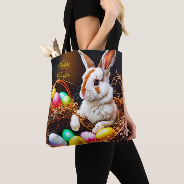 Easter Bunny Basket & Eggs   Tote Bag (Close Up)