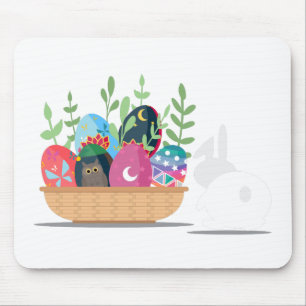 easter bunny basket mouse mat