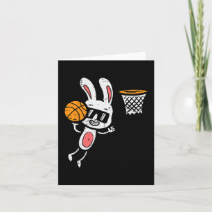 Easter Bunny Basketball Dunk Sports Boys Kids Todd Card