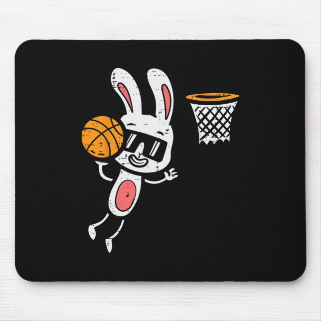 Easter Bunny Basketball Dunk Sports Boys Kids Todd Mouse Mat (Front)