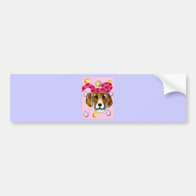 EASTER BUNNY BEAGLE BUMPER STICKER (Front)