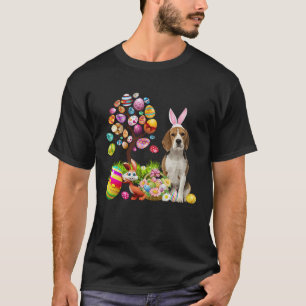 Easter Bunny Beagle Dog Ear Tree Egg Basket T-Shirt