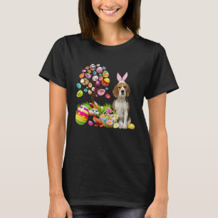 Easter Bunny Beagle Dog Ear Tree Egg Basket T-Shirt