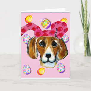 EASTER BUNNY BEAGLE HOLIDAY CARD